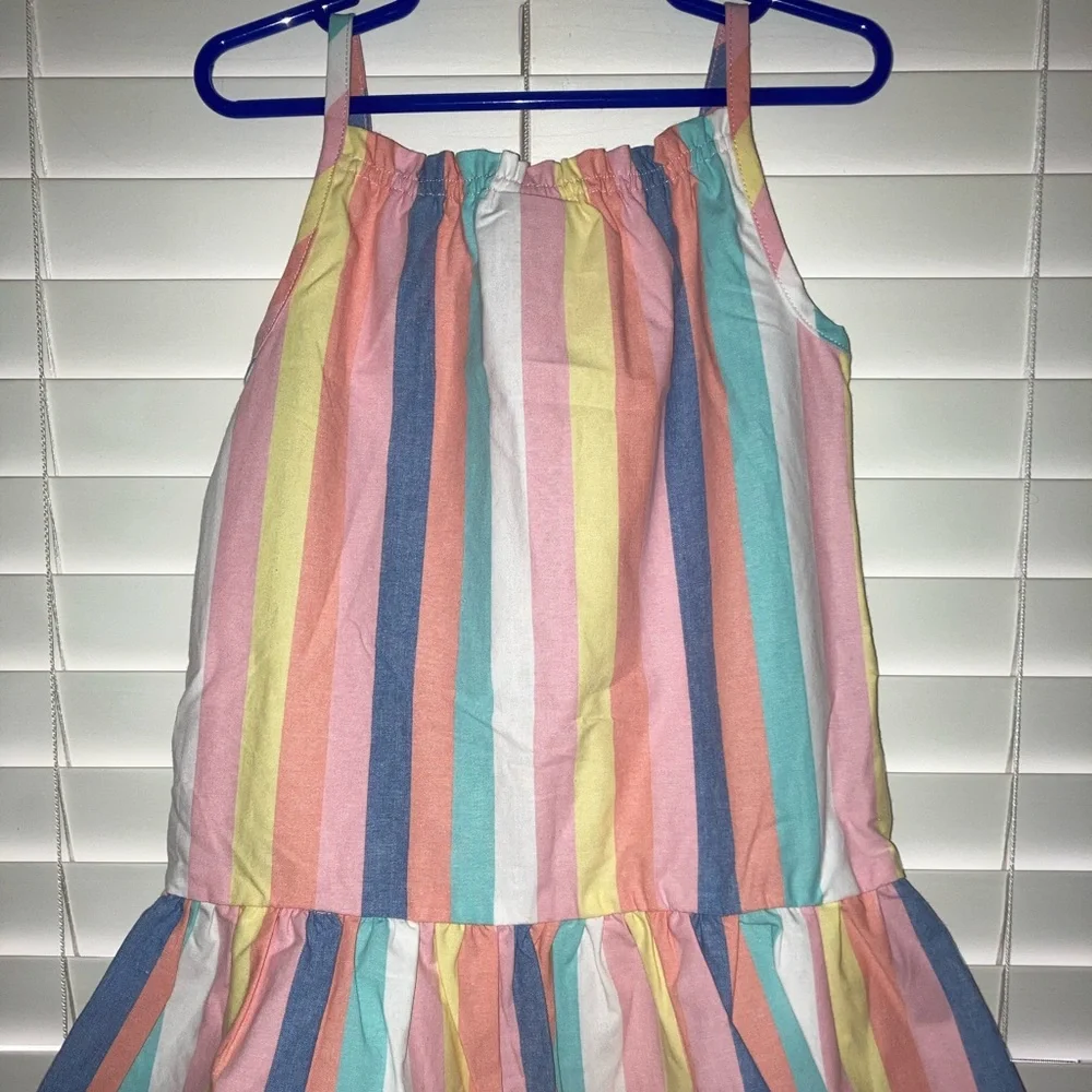 Calvin Klein Jeans Girls Sleeveless MultiColor Stripe Dress Spring Pastel Easter - Picture 2 of 4